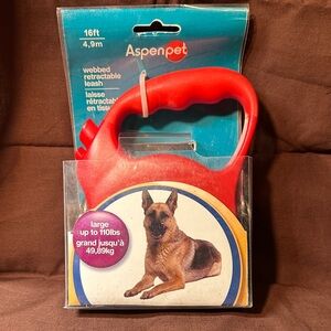 Aspenpet Retractable Webbed Dog (up to 110 lbs) Leash Red